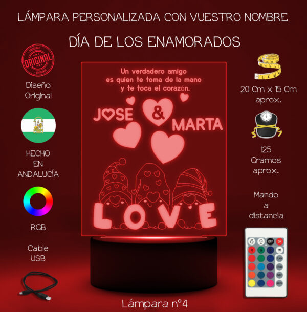 Lámpara día de los enamorados san valentín Nº4