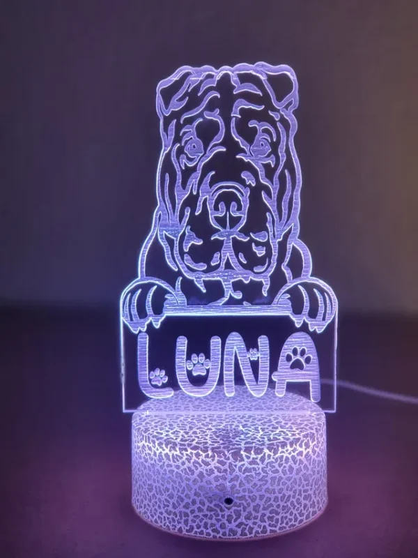 Lámpara Shar Pei con su nombre - Imagen 5