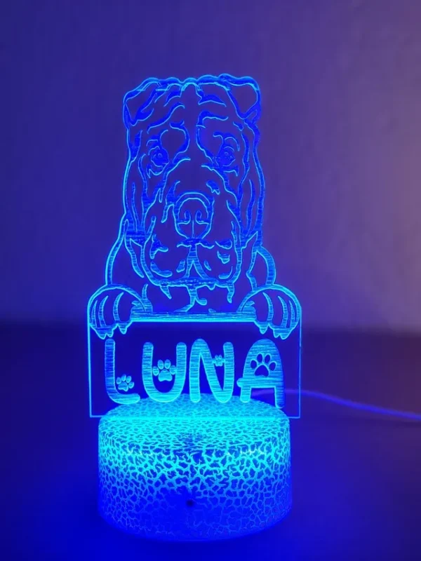 Lámpara Shar Pei con su nombre - Imagen 6