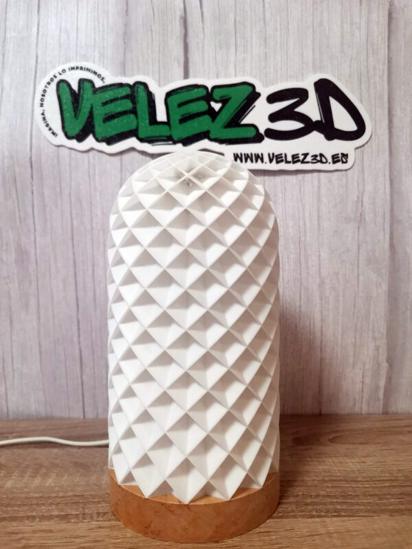 PACK 2 LÁMPARAS BLANCAS CON BASE MADERA LED