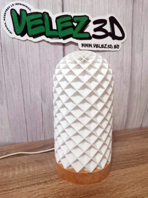 PACK 2 LÁMPARAS BLANCAS CON BASE MADERA LED - Imagen 4
